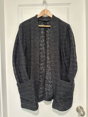 Black Tape Women’s Charcoal Heathered Open-Front Cardigan Women’s Size Large